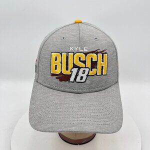 Kyle Busch 18 New Era 9FORTY Joe Gibbs Racing Grey One Size Snapback Hat